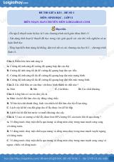 Đề kiểm tra giữa kì 1 Sinh 11 - Đề số 1 có lời giải chi tiết